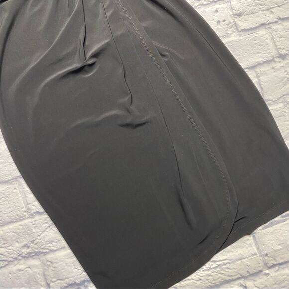 NEW Chaps Drape Front Black Dress - Picture 3 of 8